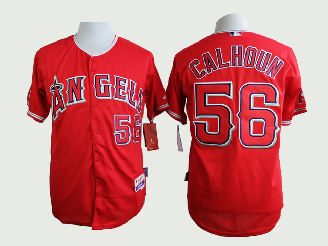 Men Los Angeles Angels 56 Calhoun Red MLB Jerseys